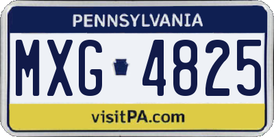PA license plate MXG4825