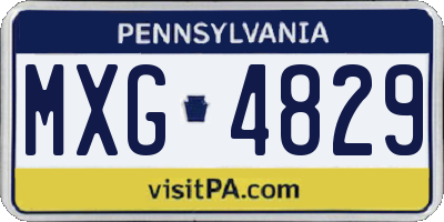PA license plate MXG4829