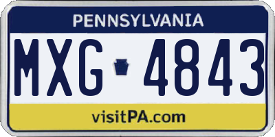 PA license plate MXG4843