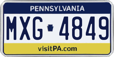 PA license plate MXG4849