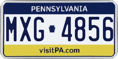 PA license plate MXG4856
