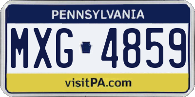PA license plate MXG4859