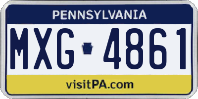 PA license plate MXG4861