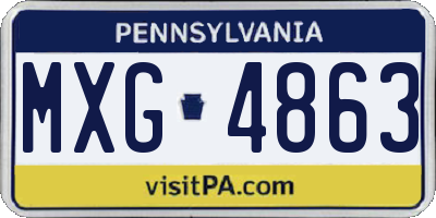 PA license plate MXG4863