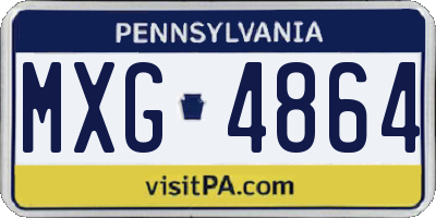 PA license plate MXG4864