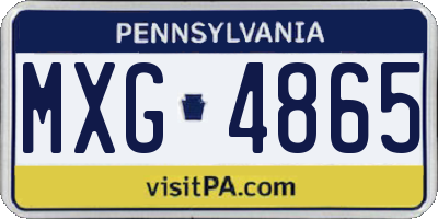 PA license plate MXG4865