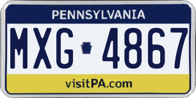 PA license plate MXG4867