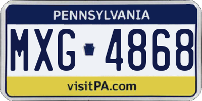 PA license plate MXG4868
