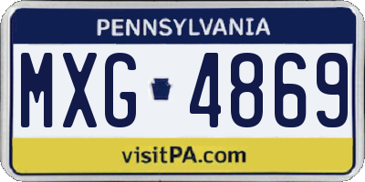 PA license plate MXG4869