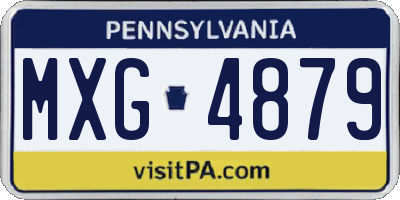 PA license plate MXG4879
