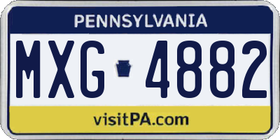 PA license plate MXG4882