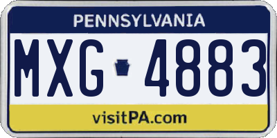 PA license plate MXG4883