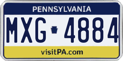PA license plate MXG4884