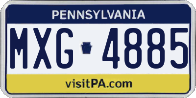 PA license plate MXG4885