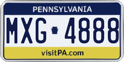 PA license plate MXG4888