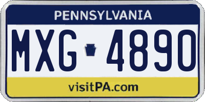 PA license plate MXG4890