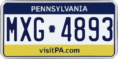PA license plate MXG4893