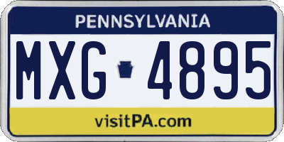 PA license plate MXG4895