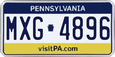 PA license plate MXG4896
