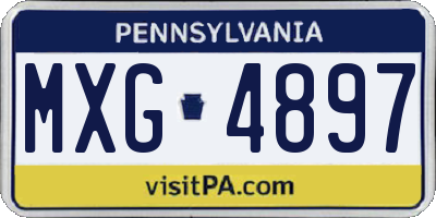 PA license plate MXG4897