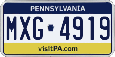 PA license plate MXG4919