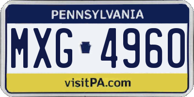 PA license plate MXG4960