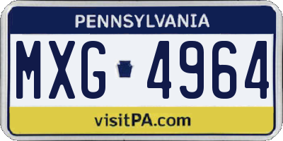PA license plate MXG4964