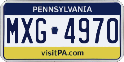PA license plate MXG4970