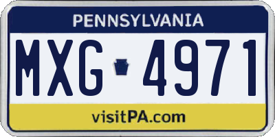 PA license plate MXG4971