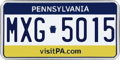 PA license plate MXG5015