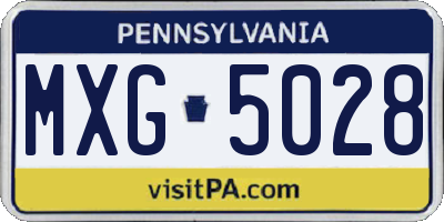 PA license plate MXG5028