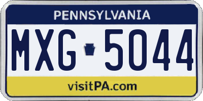 PA license plate MXG5044