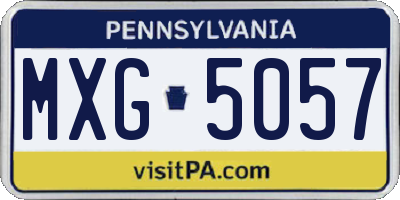 PA license plate MXG5057