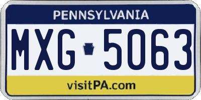 PA license plate MXG5063