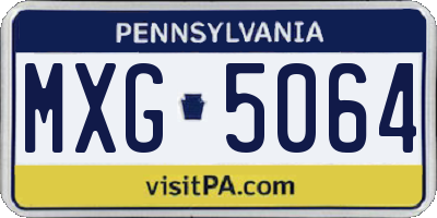 PA license plate MXG5064