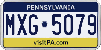 PA license plate MXG5079