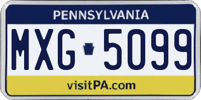 PA license plate MXG5099