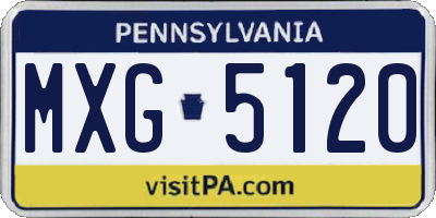 PA license plate MXG5120