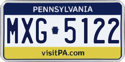 PA license plate MXG5122