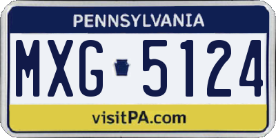 PA license plate MXG5124