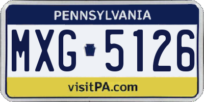 PA license plate MXG5126