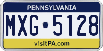 PA license plate MXG5128