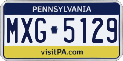 PA license plate MXG5129