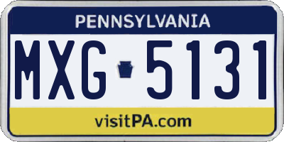 PA license plate MXG5131