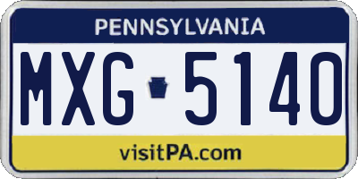PA license plate MXG5140