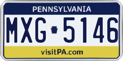 PA license plate MXG5146