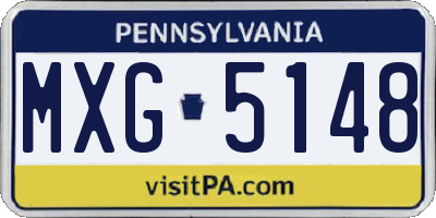 PA license plate MXG5148