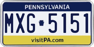 PA license plate MXG5151