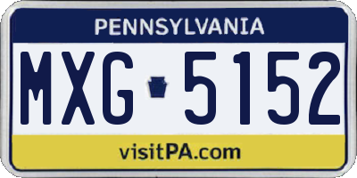 PA license plate MXG5152