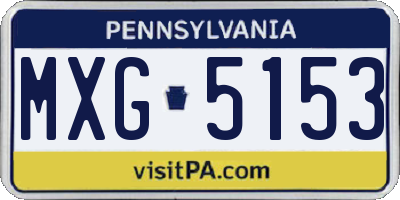 PA license plate MXG5153